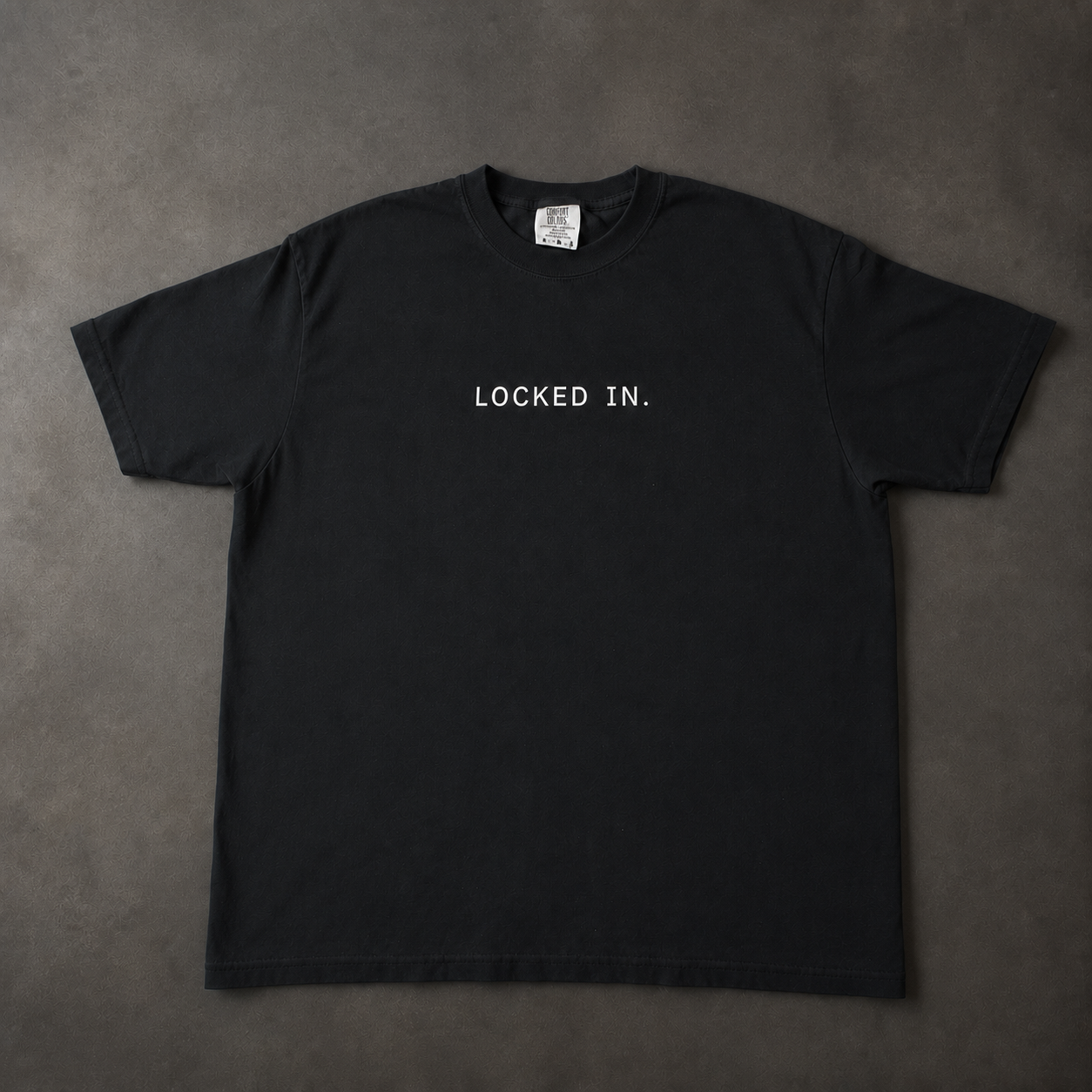 LOCKED IN. — FOUNDATIONS 001 black garment-dyed T-shirt